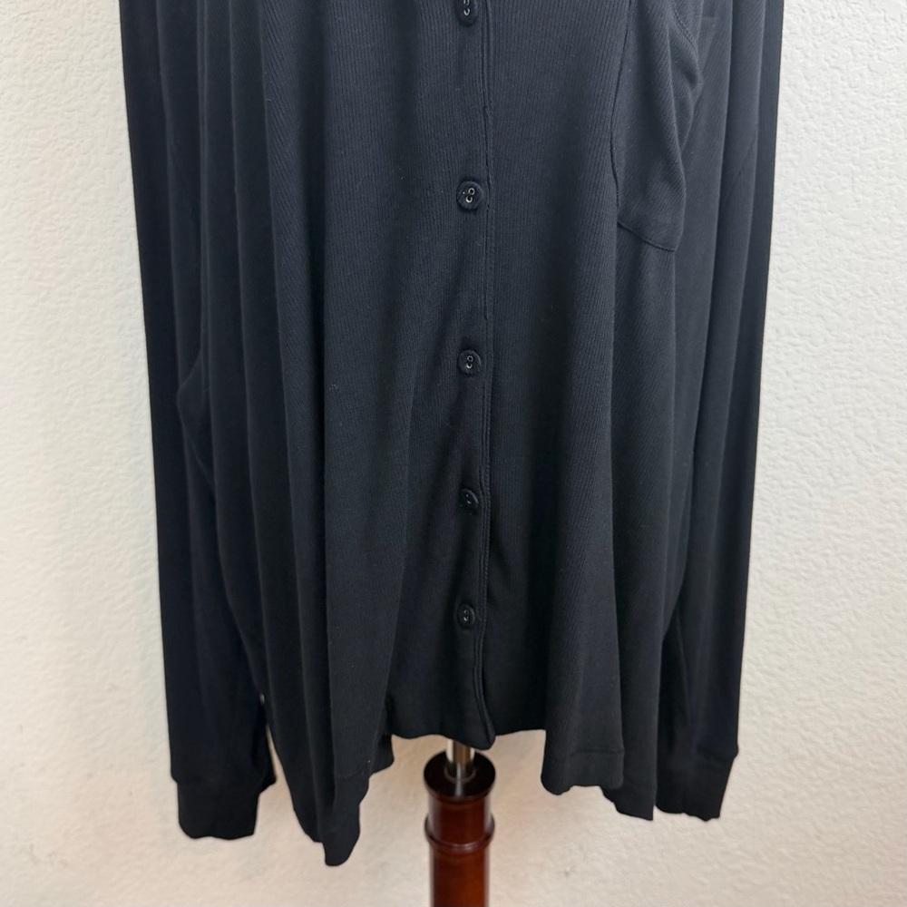 SKIMS Black Ribbed Pajama Long Sleeve
Top Plus Size 4X - Picture 4 of 11